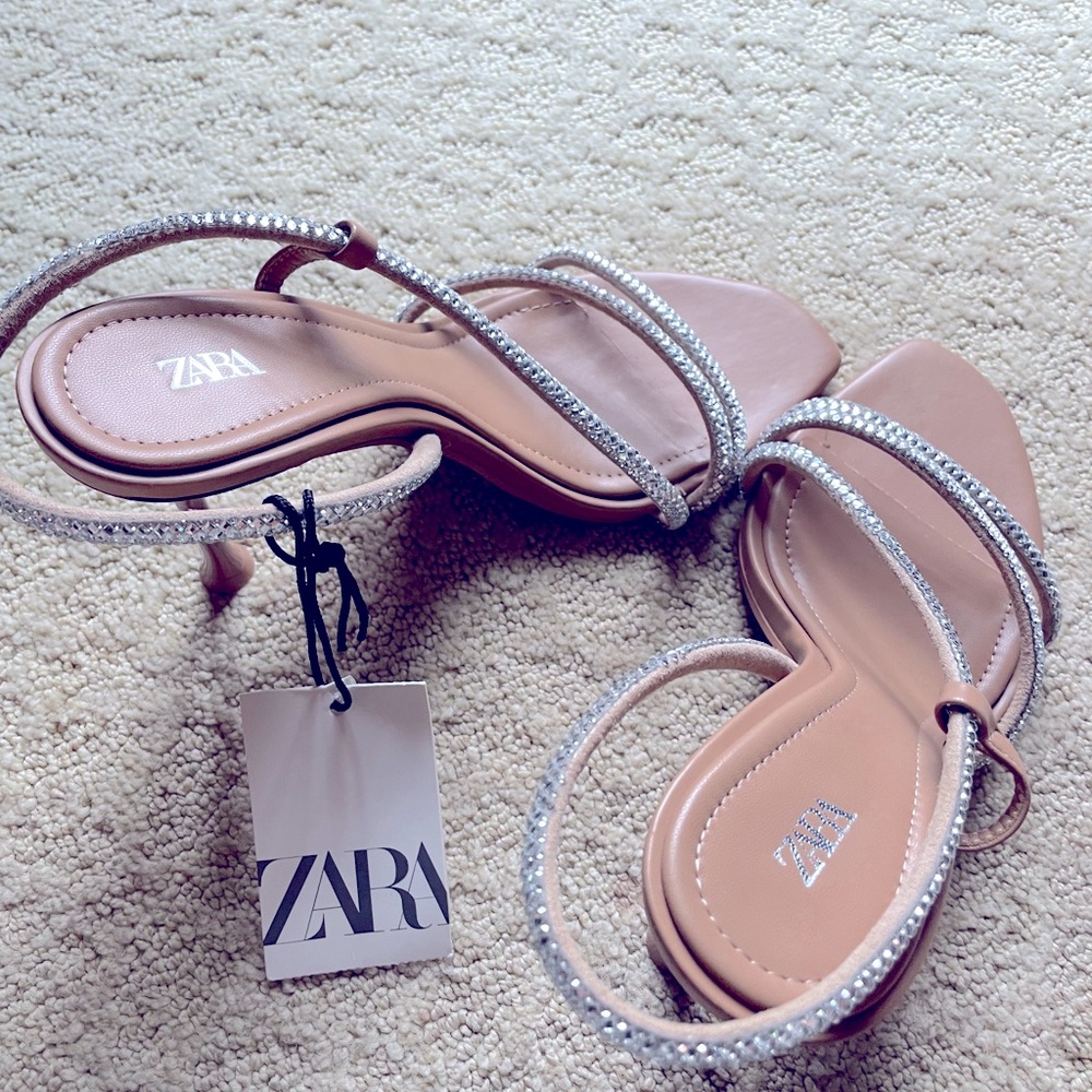 Zara rhinestone heels